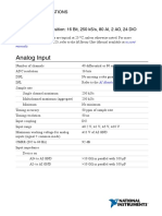 Analog Input: Device Specifications