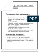 Features of Pentium and Above Microprocessors