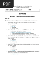 Quarter 2 MODULE 1: Related Geological Hazards: Disaster Readiness and Risk Reduction