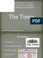 The Times: Donetsk National University Faculty of Foreign Languages English Philology Department