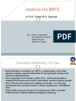 Presentation On BPCL: Presented To Prof. Geeta M.S. Agarwal