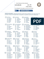 Sinónimos y Antónimos Alumnos 9°