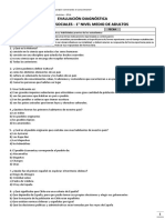 0 - Evaluacion Diagnostica Estudios Sociales 1° Nivel Medio de Adultos