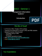 FB5003 - Seminar 1: "Management Information Systems"