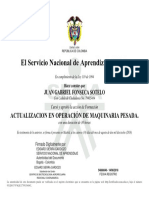 El Servicio Nacional de Aprendizaje SENA: Actualizacion en Operación de Maquinaria Pesada