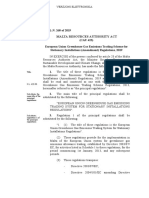 LN 268 European Union Greenhouse Gas Emissions Trading Scheme For Stationary Installations (Amendment) Regulations 2019