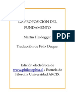 Heidegger - La Proposicin Del Fundamento