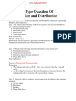 Objective Type Question of Transmission and Distributio1