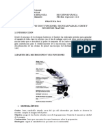 Práctica 1. Uso Del Microscopio, Tecnicas de Corte y Tincion en Plantas