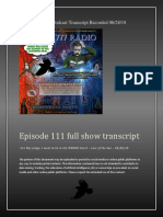 Episode 111 Full Show Transcript: Crrow777 Radio Podcast Transcript Recorded 06/28/18