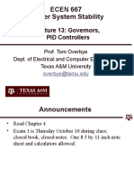 ECEN 667 Power System Stability: Lecture 13: Governors, PID Controllers