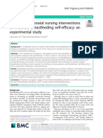 Impacts of Antenatal Nursing Interventions On Mothers ' Breastfeeding Self-Efficacy: An Experimental Study