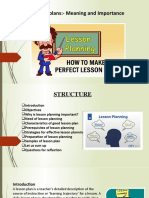 Lesson Plans:-Meaning and Importance