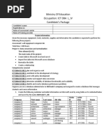 Ministry of Education Occupation: ICT DBA L - IV Candidate's Package