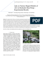 Preliminary Study On Various Shaped Models of Delivery Valve in Hydraulic Ram Pump - Experimental Results