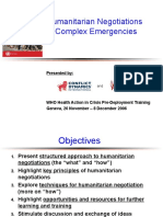 Humanitarian Negotiations in Complex Emergencies