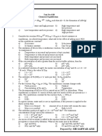 Test No # 08 Chemical Equilibrium: Prepared By: SIR SARWAR AZIZ