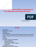 Aspects Réglementaire BPF Et Organisationnel D'un Laboratoire de Contrôle de Qualité 1