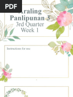 Araling Panlipunan 3: 3rd Quarter Week 1