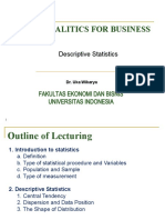 Data Analitics For Business: Descriptive Statistics