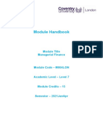 Module Handbook: Module Title Managerial Finance