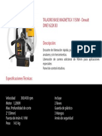 Ficha Tecnica Taladro Magnetico Dewalt DWE1622K B3