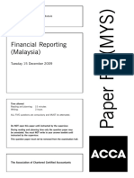 Financial Reporting (Malaysia) : Tuesday 15 December 2009