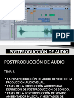 Tema 1. La Postproducción de Audio Dentro de La Producción Audiovisual.