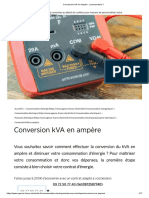 Conversion kVA en Ampère - Comment Faire