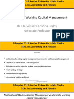 International Working Capital Management: Dr. Ch. Venkata Krishna Reddy Associate Professor