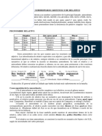 Oraciones de Relativo. Explicación, Tabla, Frases.