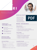 Colorful Gradient Graphic Designer Resume