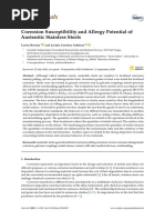 Materials: Corrosion Susceptibility and Allergy Potential of Austenitic Stainless Steels