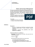 Week 001 Nature Concept of Management