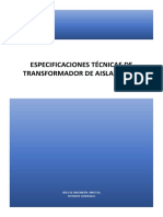 pvch-V6 - Ie BT - Et 05 - r5 Especificaciones Técnicas de Transformador de Aislamiento