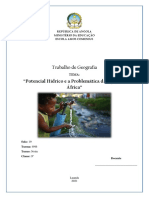 Introdução Potencial Hidrico e A Problematica Da Água em África