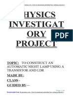 Automatic Lamp Using Transistor & LDR - Class 12 Physics Investigatory Project Free PDF Downl..