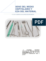 Tema 1. HIGIENE DEL MEDIO HOSPITALARIO Y LIMPIEZA DEL MATERIAL