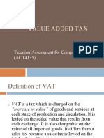 Value Added Tax: Taxation Assessment For Companies (ACT4135)