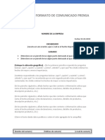 Formato Boletín de Prensa