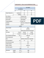 Tabla de Especificaciones