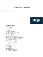 Answers To Selected Problems: Exercises 1.1 and 1.2