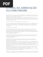 O Papel Da Associação Na Comunidade