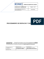 Procedimiento de Despacho y Distribucion