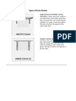 Types of Drain Outlets: Hub Outlet (Outside Caulk OUTLET) : A Drain Connection, Usually On