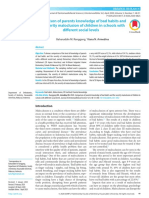 Comparison of Parents Knowledge of Bad Habits and The Severity Maloclusion of Children in Schools With Different Social Levels