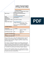 English I (Functional English) BS Zoology, BS Micro Biology: Course Basics