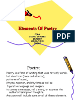 Elements of Poetry Elements of Poetry