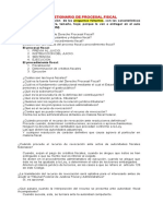 Cuestionario - Derecho Procesal Fiscal - Febrero 2021