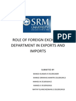 Role of Foreign Exchange Department in Exports and Imports